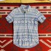 印第安图腾印花短袖 宽松休闲百搭翻领半袖 衬衫 新款 上衣 男夏季 美式