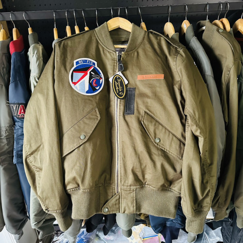 BUZZ梭织飛行服海空军事风工装外套 L2飞行夹克 刺绣徽章85th战队