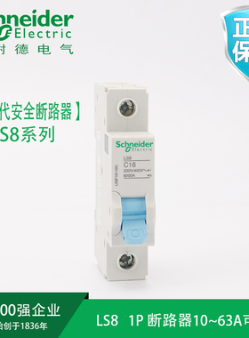 施耐德小型空气开关断路器LS8型1p电闸家用6A-63A