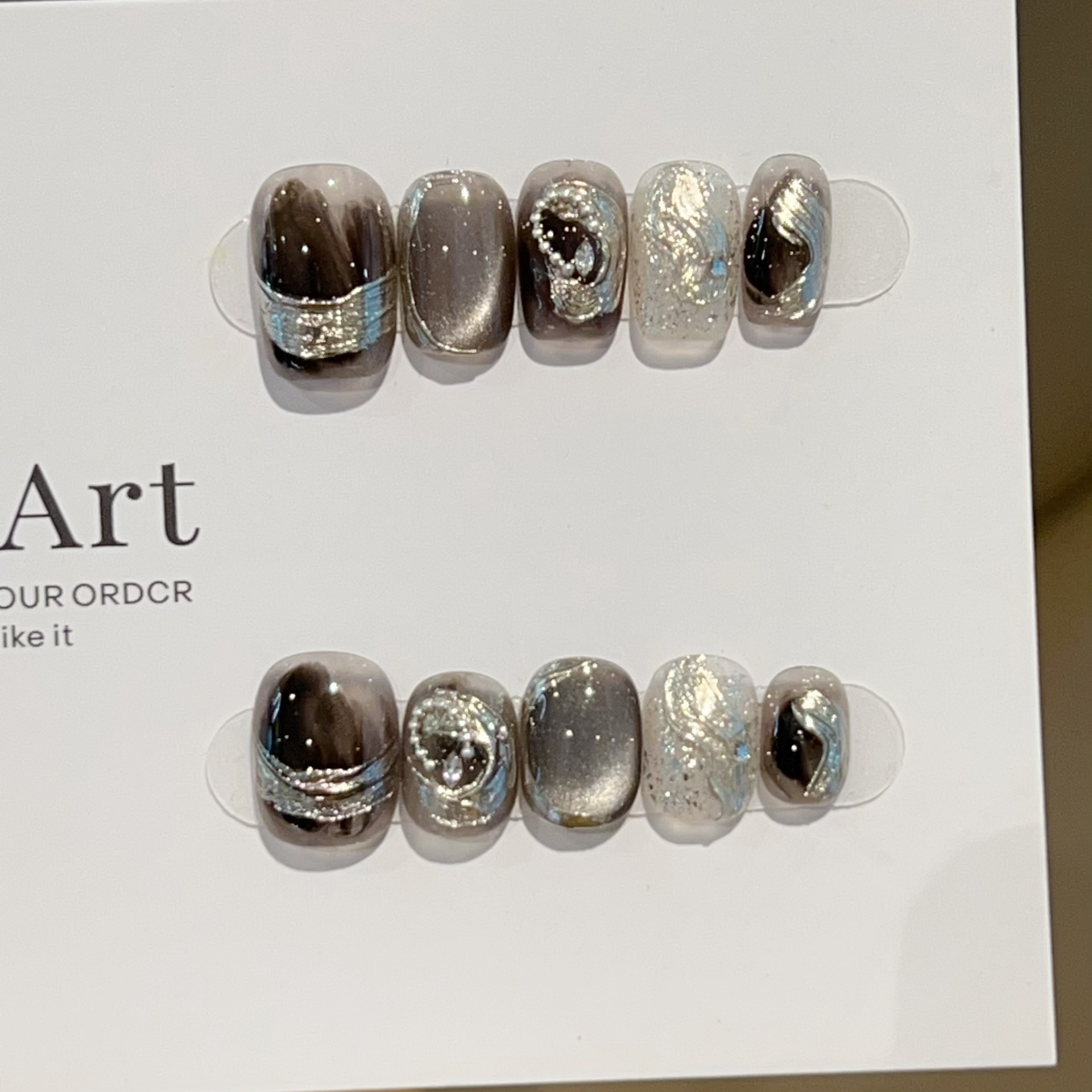 暗黑魔镜穿戴甲晕染手工J397款