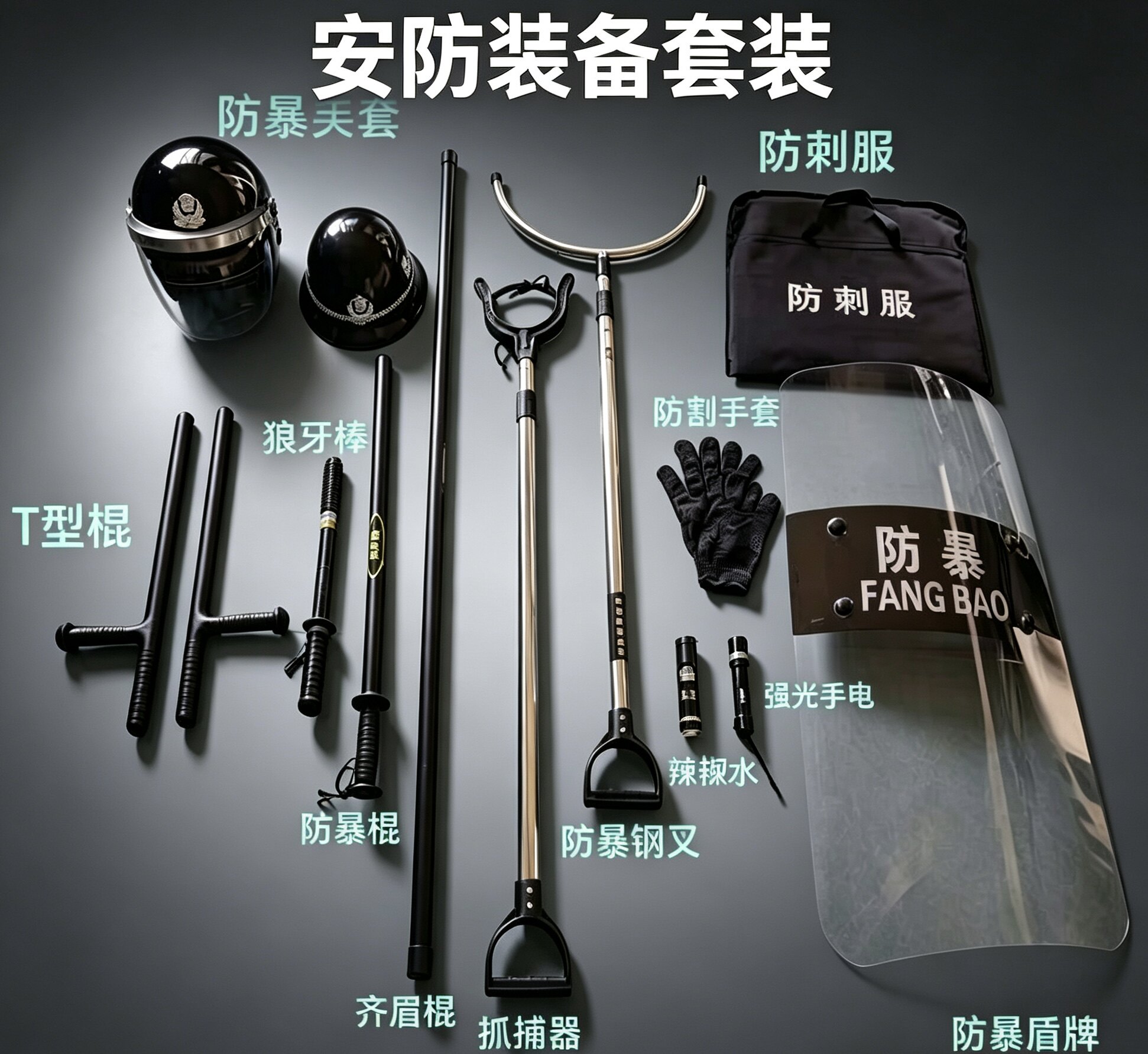 安保八件套8件套盾牌防防身暴钢