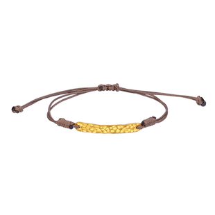 老庙黄金足金999捶揲纹5G金片手链编织手绳情侣款美拉德手饰