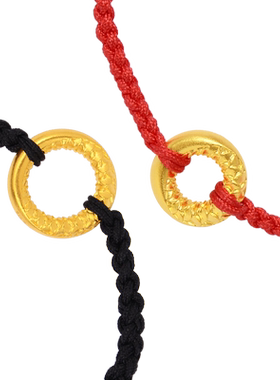 老庙手绳情侣计价古法黄金平安扣