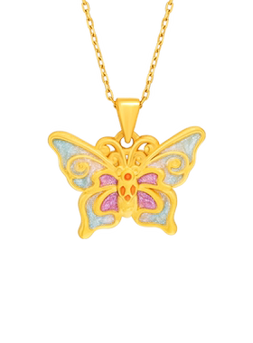 老庙鎏彩蝴蝶精致立体挂坠