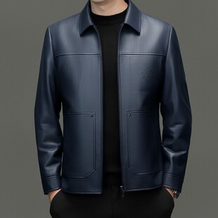 羊皮夹克男士2026新款真皮绵羊皮春秋百搭外套商务休闲时尚简约