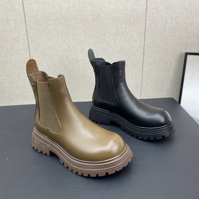 中跟加绒保暖切尔西靴女