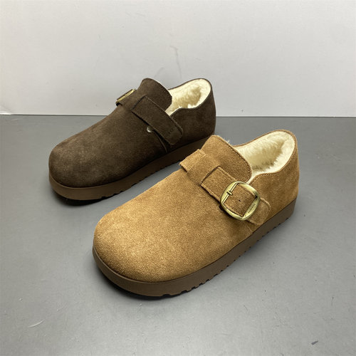 保暖圆头平底软底轻便勃肯鞋女