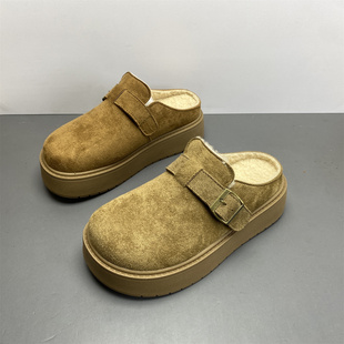 外穿休闲包头半拖松糕底加厚勃肯拖鞋 冬季 女 2025新款 品牌撤柜女鞋