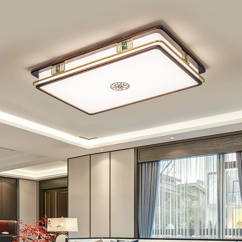 乌檀木新中式实木吸顶灯