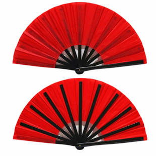 校园之花单双面大小号舞蹈扇子8-10-12寸书简舞白金红色功夫响扇