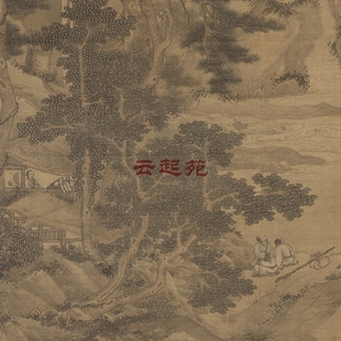 明唐寅渡头帘影图Z高清电子图片14M装饰宣传素材