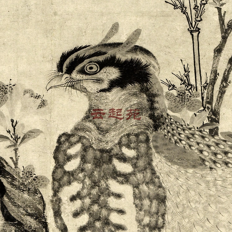 元王渊竹石集禽图Z高清电子图片32M装饰宣传素材