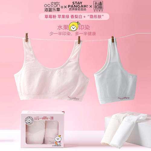 海蓝乐章少女成长内衣一二三阶女大童发育背心初中高中文胸小学生