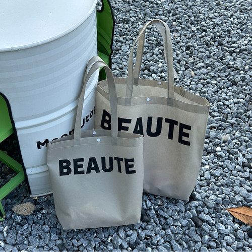 奶茶色肩背无纺布手提袋定制logo