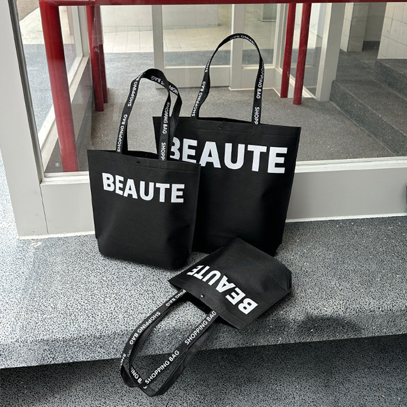 黑色无纺布手提袋服装店礼品袋环保购物袋定制logo手提袋包装袋