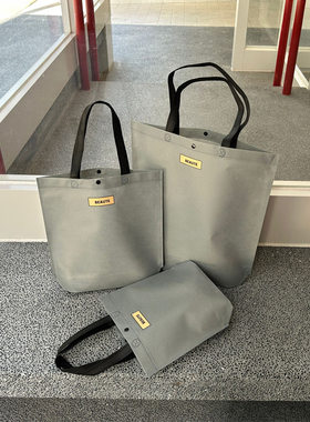 无纺布手提袋服装店购物礼品袋定制印logo浅灰色