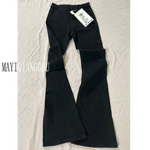 2025新款黑色微喇叭裤女长裤夏秋款2024新款高级感低腰显瘦垂感