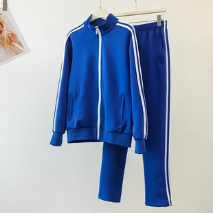 休闲套装 男秋冬长袖 男女三条杠运动服广场舞演出 运动套装 2025新款