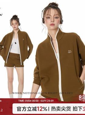 TurnSignal针织拉链外套短裤两件套女秋2025新款时尚休闲运动套装