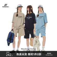 Turn Signal潮牌纯棉T恤短裤两件套女夏2025新款休闲运动套装夏季