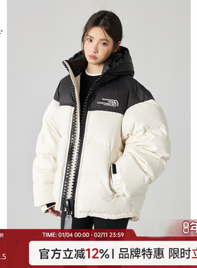 Turn Signal潮牌立领羽绒服女秋冬2025新款连帽宽松加厚面包服冬