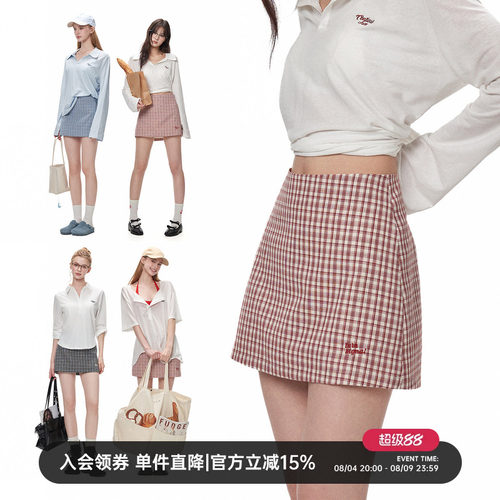 TurnSignal韩系格纹半身裙女