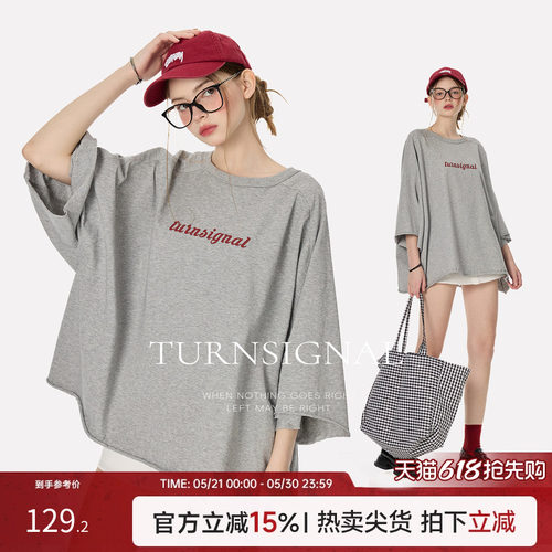 Turnsignal潮牌圆领短袖T恤女夏