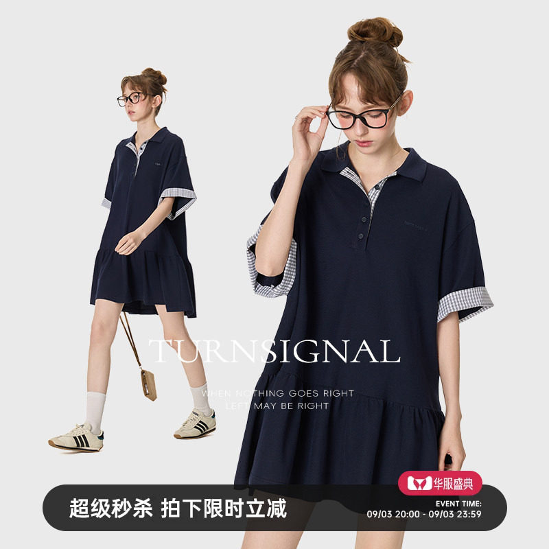 TurnSignal潮牌POLO领连衣裙女图片