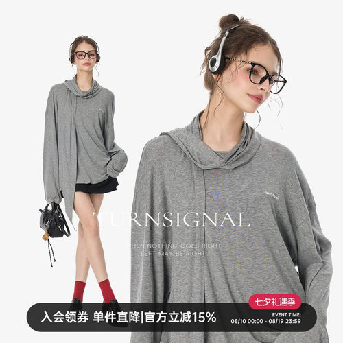 TurnSignal飘带领长袖t恤女