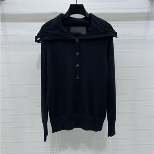 2025秋冬新款 毛衣 翻领单排扣舒适柔软百搭针织衫