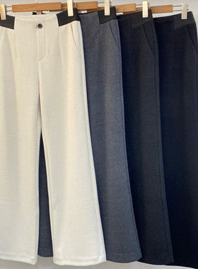 2025秋冬新款松紧腰织带字母气质优雅修身显瘦休闲裤