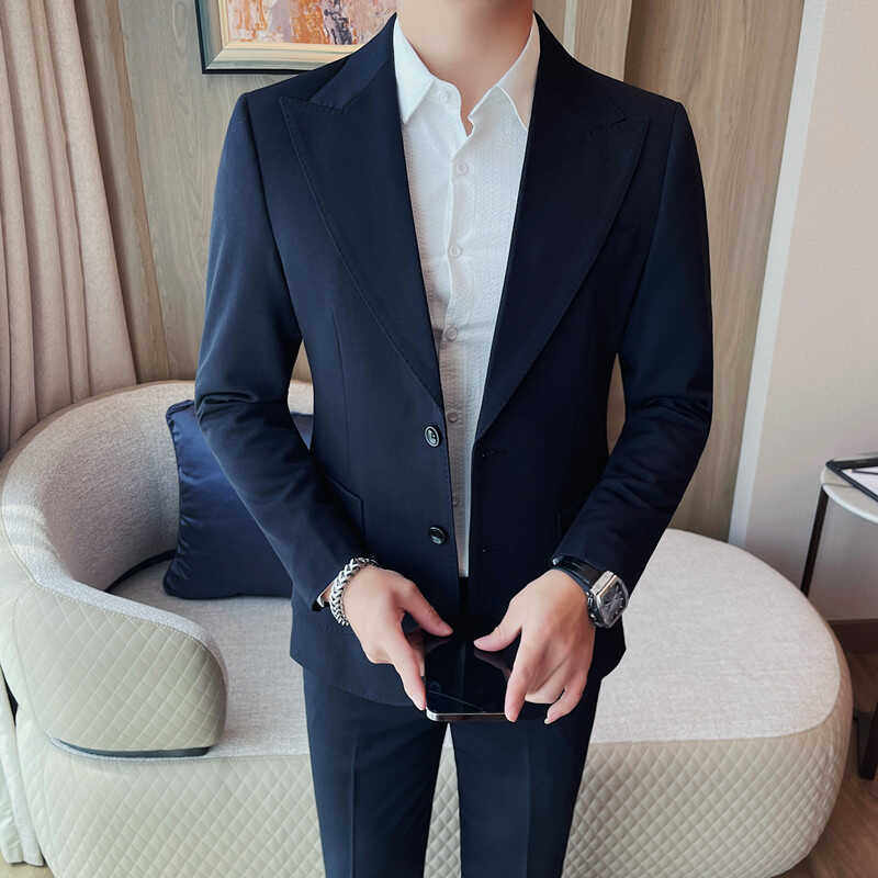 XF1057-P155西装外套男士秋冬新款单排扣纯色休闲百搭西服,男装西服套装,电商B333