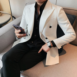 XZ6091-P208 西装外套男士西服礼服休闲修身双排扣西装图片