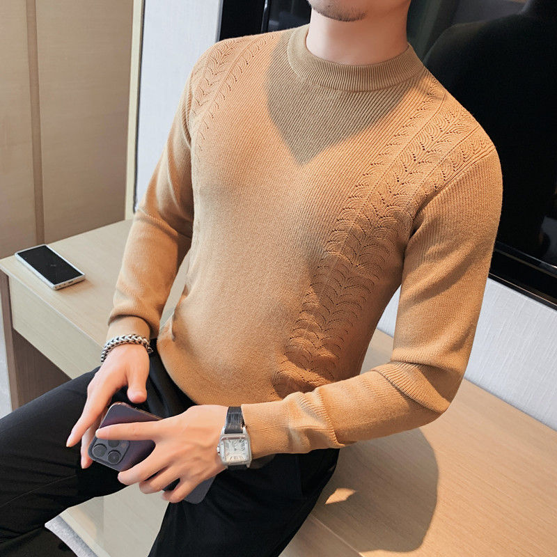 HM019-P58 男士毛衣秋冬针织衫线衣修身套头长袖圆领打底图片