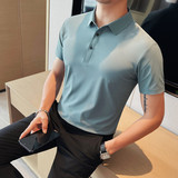 PL118-特P45冰丝无痕短袖polo衫男士夏季修身潮流休闲翻领半袖t，男装T恤，电商B333