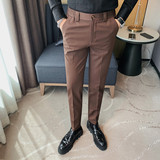 XK503-P88秋冬新款西裤长裤修身休闲裤百搭黑色裤子腰部有松紧，男装西裤，电商B333