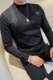 7923-P58背带款长袖T恤男士秋冬新款修身半高领打底衫，男装T恤，电商B333