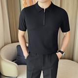 8535-P58短袖POLO衫男士春夏新款拉链翻领针织衫半袖T恤，男装T恤，电商B333