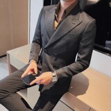 老款继续做XZ6091-P208西装外套男士西服礼服休闲修身双排扣西装，男装西服套装，电商B333