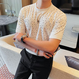 T2412-P55小中领短袖体恤男士夏季新款襄砖工艺款半袖T恤，男装T恤，电商B333