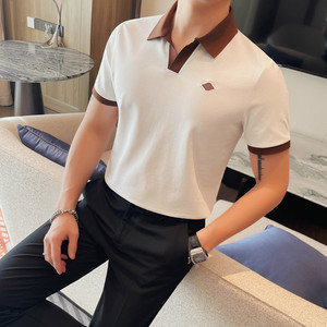 PL6049-P58 短袖POLO衫男士V领男士夏季新款商务休闲半袖翻领体恤图片