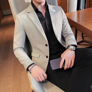 老款继续做23575-P155西装外套男士单件西服上衣修身潮流帅气休闲图片
