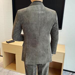 XF6128-P228 双排扣西装男士单西 灯芯绒西服 纯色西装图片