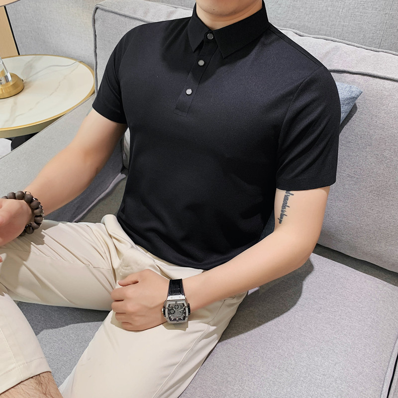 8215-P58 88 短袖POLO衫男士夏季新款修身纯色百搭休闲体恤图片
