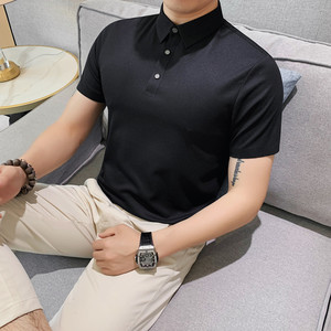 8215-P58 88 短袖POLO衫男士夏季新款修身纯色百搭休闲体恤图片