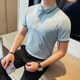 PL3609-P48男士夏季新款休闲短袖polo衫时尚百搭修身翻领T恤，男装T恤，电商B333