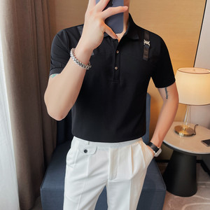 PL18-P78 男士短袖polo衫夏季修身潮流休闲半袖翻领t恤图片