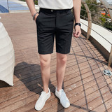 E83-P65-夏季新款短裤男士五分裤休闲西裤纯色百搭中裤深灰色，男装牛仔裤，电商B333