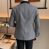 23587-P145西装外套男士休闲修身格子西服一粒单排扣，男装西服套装，电商B333