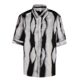 9779-P58男士中袖衬衫潮流休闲帅气五分袖夏季印花衬衣，男装T恤，电商B333